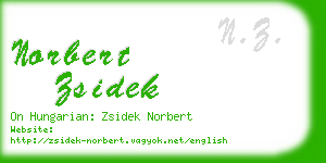 norbert zsidek business card